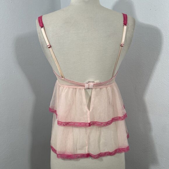 Victorias Secret Cami Tank Top Womens‎ 36C Pink Tiered Babydoll - Picture 3 of 7